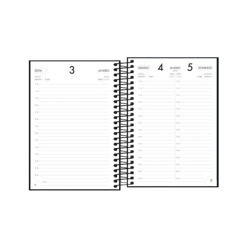 Agenda Espiral Executiva Diaria 12,9x18,7cm 2024 Napoli 130095 Tilibra