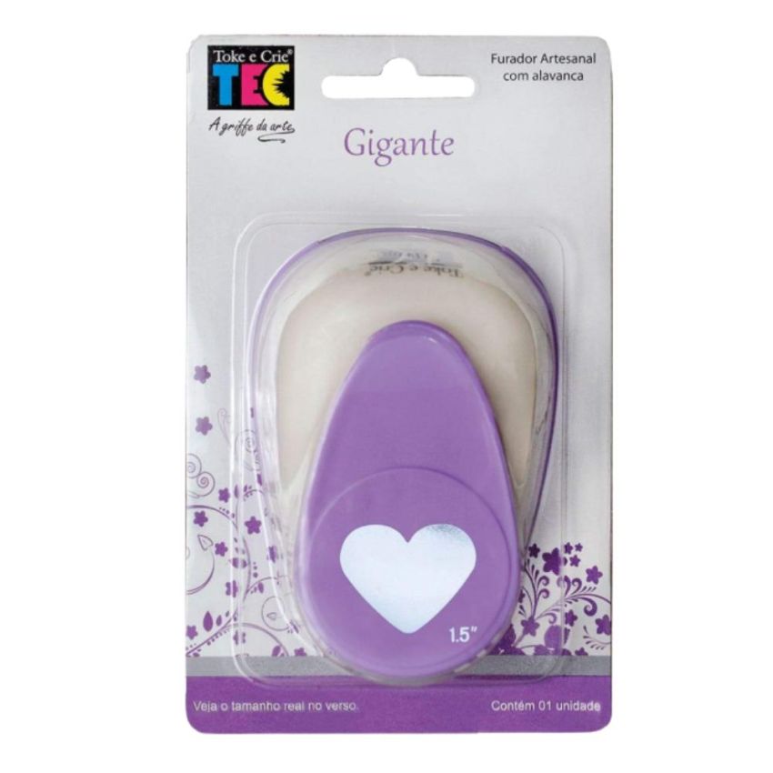 Perfurador Plast Vazador Coracao Gig.  Toke e Crie
