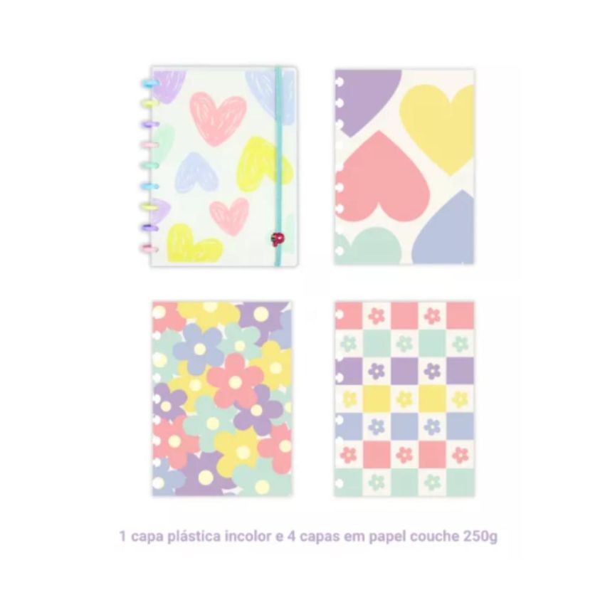 Caderno Decor Flores e Amores Grande 80fls Pop Disc