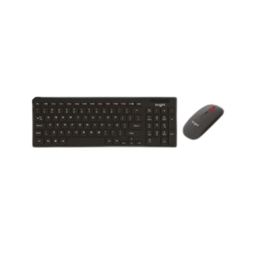 Kit Teclado Office Slim Telcado + Mouse S/fio Preto Cmb01 - Bright