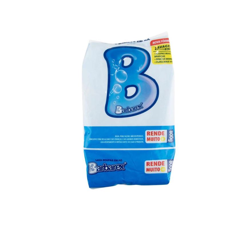 Sabao em po Tradicional Lava Roupas Limpeza Profunda 800gr Barbarex