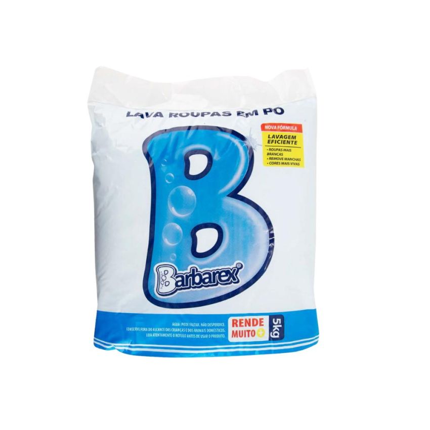Sabao em po Tradicional Lava Roupas Limpeza Profunda 5kg Barbarex