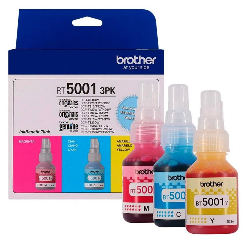 Kit Garrafa de Tinta Colorida Com 3 Unds Bt50013pk Brother