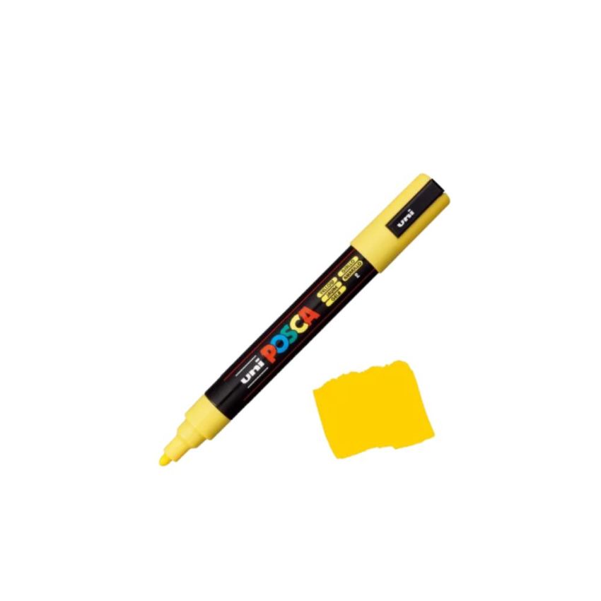 Kit com 6 uni. Caneta Uni-posca Pc-5m Amarelo 7.5169 Uniball