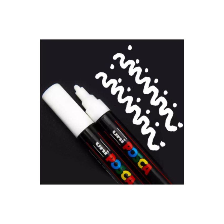 Kit com Caneta Uniball Posca PC-5M  Preta e Branca Original.