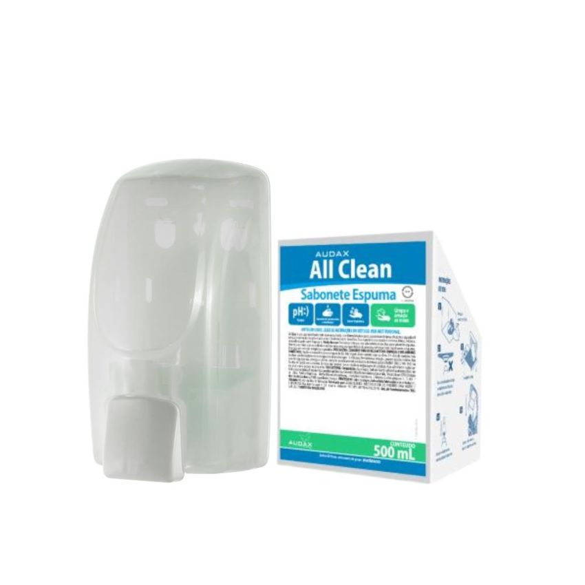 Kit Saboneteira Espuma 600ml Plestin +2 Sabonetes   Erva Doce Refil 500ml Audax
