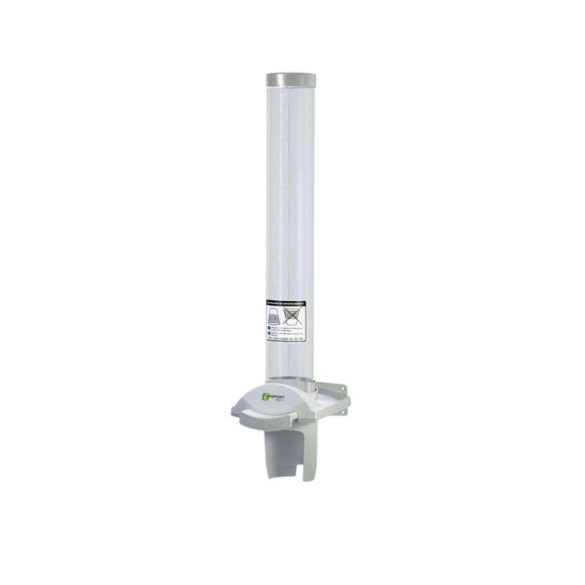 Dispenser Plastico Branco de Tecla Porta Copos Descartaveis 50 / 80ml Fortcom