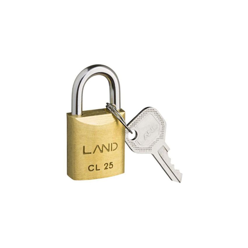 Cadeado em Latao Macico Com 2 Chaves cl 25mm 01 Und Land