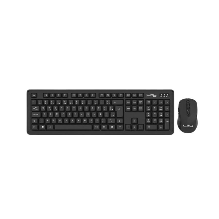 Kit Teclado e Mouse Com Fio Abnt2 Usb Plug&play 107 Teclas Preto Kcf10p Lity