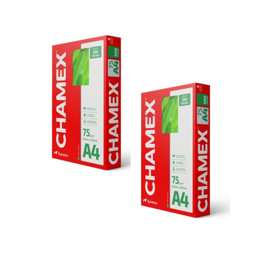Papel  Sulfite Chamex A4 75g com duas resmas -  1.000 folhas