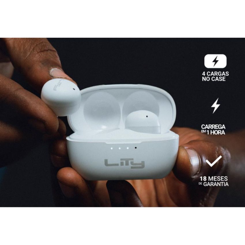 Fone de Ouvido s/ Fio Tws Buds Bluetooth 5.4 -  Branco T13b - Lity