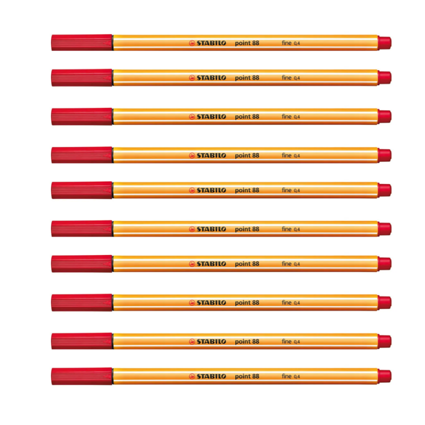 Caneta Hidrografica Stabilo 8840 Vermelho C/10  Stabilo