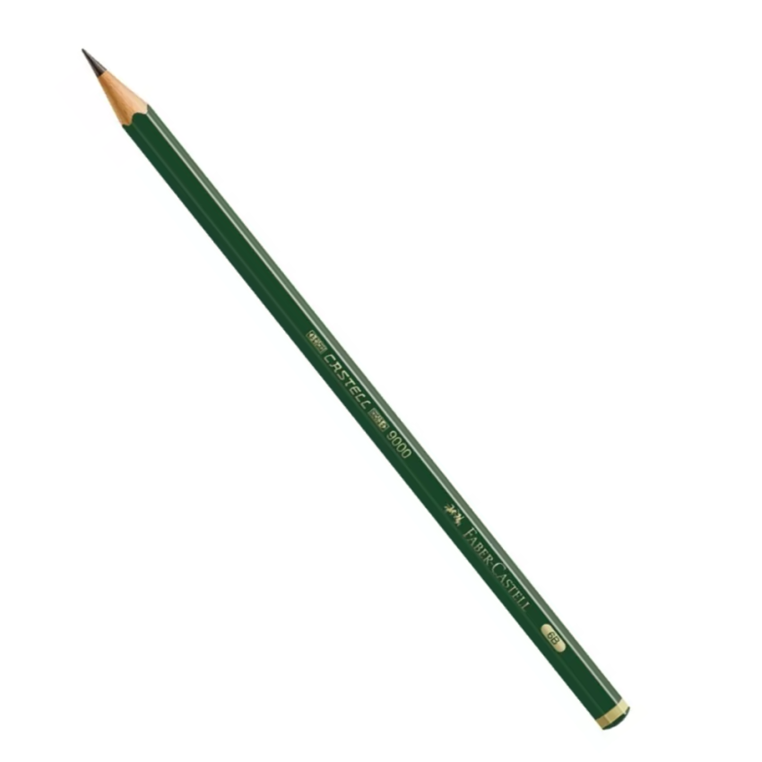 Lapis Desenho 9000 6b Sextavado Verde  Faber