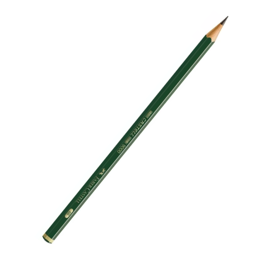 Lapis Desenho 9000 6b Sextavado Verde  Faber