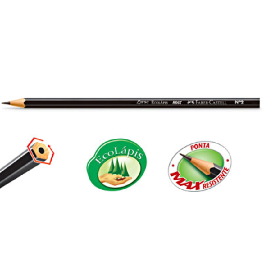 Lapis Preto Nº2 Sex 1205sm/144 C/12  Faber