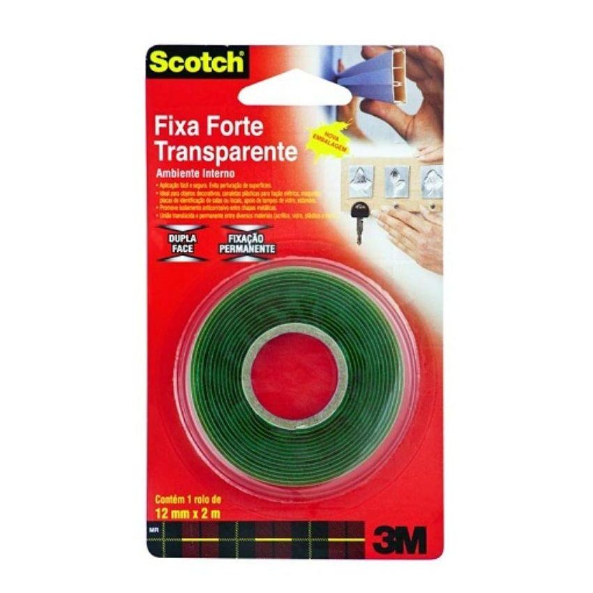 Fita Adesiva Fixa Forte Scotch 12mmx2m Transparente 3891 3m