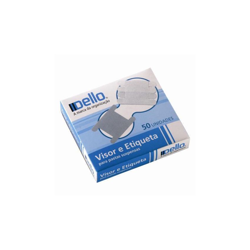 Visor e Etiqueta Para Pasta Suspensa Dello Branca 50 Unid 115/0116 Dello