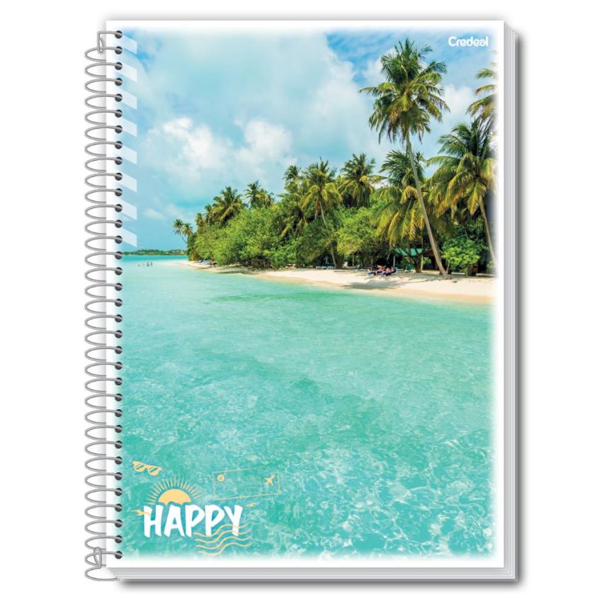 Caderno Espiral Universitario Happy Capa Flex 96fl 20923-3  Credeal