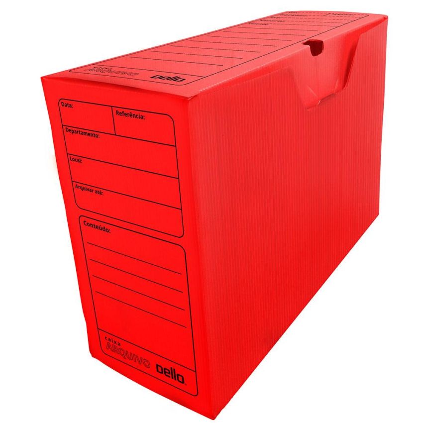 Caixa Arquivo Morto Polidello Oficio Vermelho 0025.u.0010 Dello