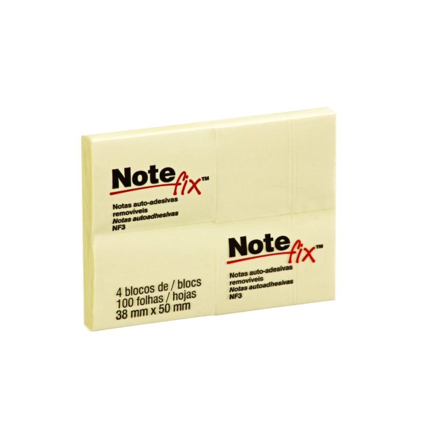 Notas Adesivas Notefix 38x50 Amarelo 3 4bl 100fl  3m
