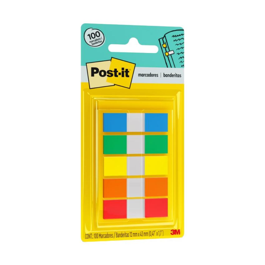Post-it Marcador de Paginas Flags 5 Cores Sortidas 100 Folhas 3m