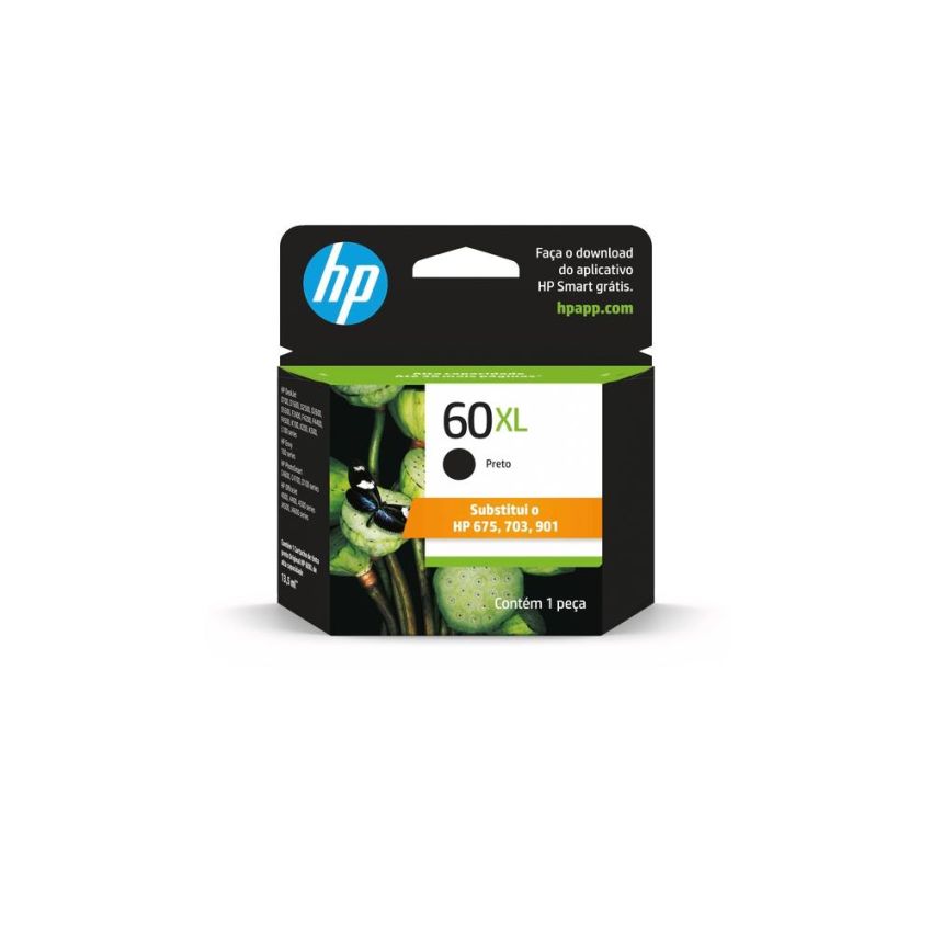 Cartucho de Tinta Original hp 60xl Preto Alto Rendimento Ref Cc641wb  hp