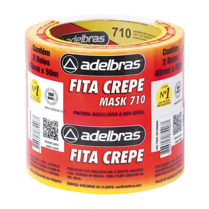 Fita Adesiva Crepe Mask 48mmx50m 710 Branco Adelbras