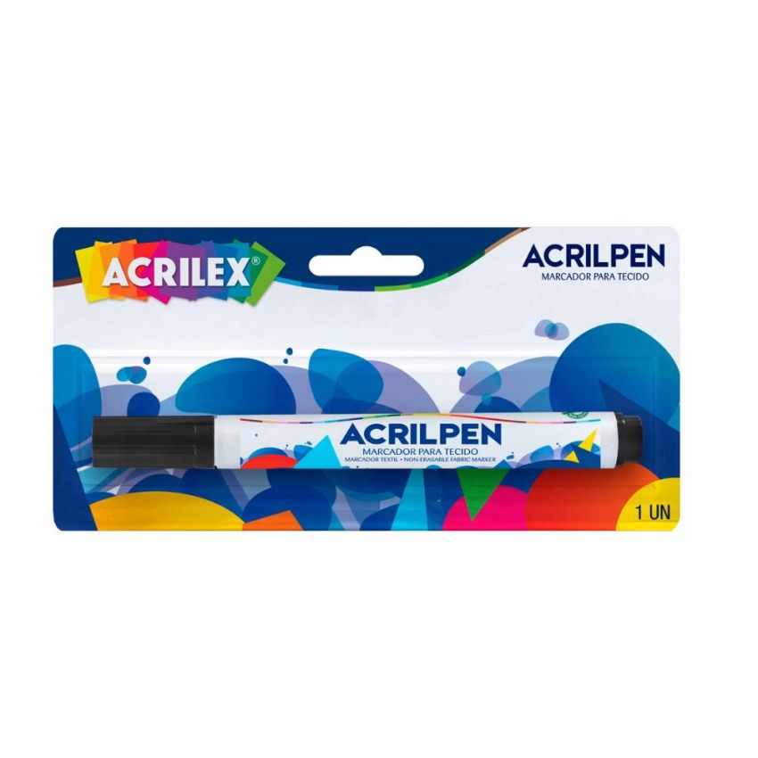 Caneta P/tecido Acrilpen 04412 Preto 520  Acrilex