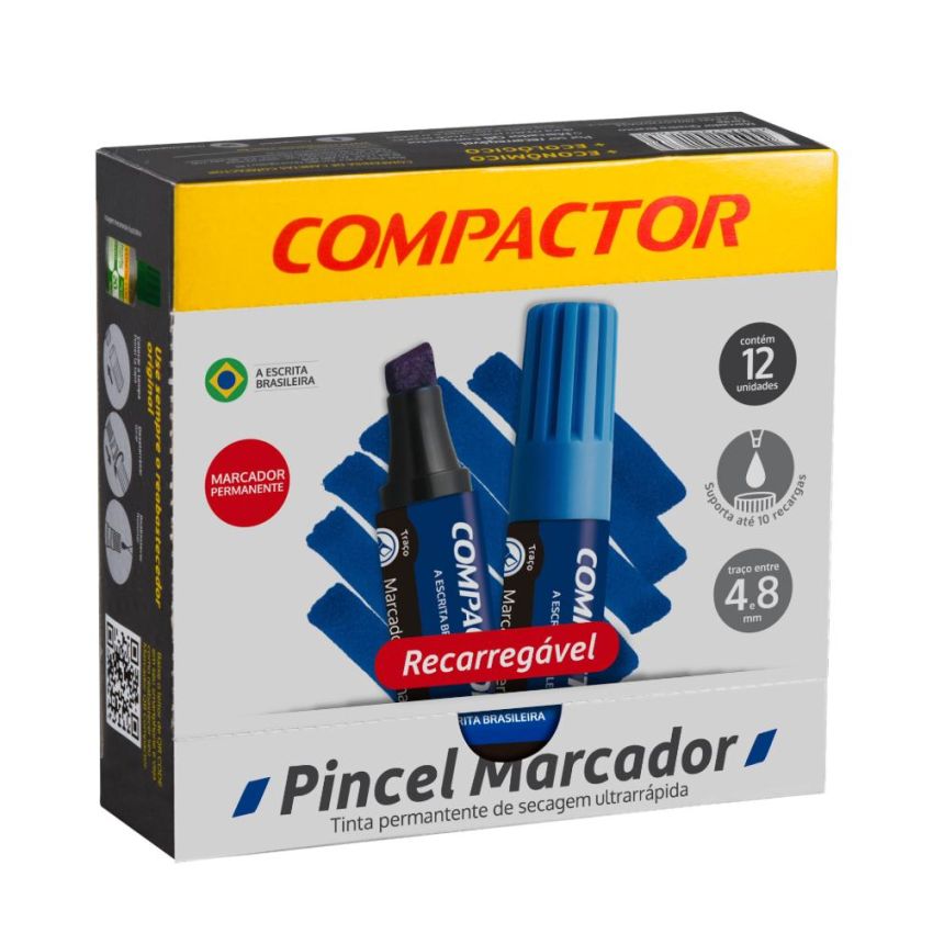 Marcador Permanente Atomico Azul Ref882  Compactor