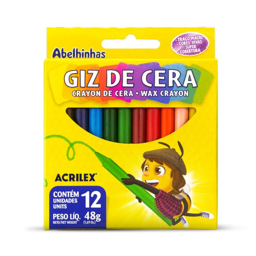 Giz de Cera C/12 Cores 09012  Acrilex