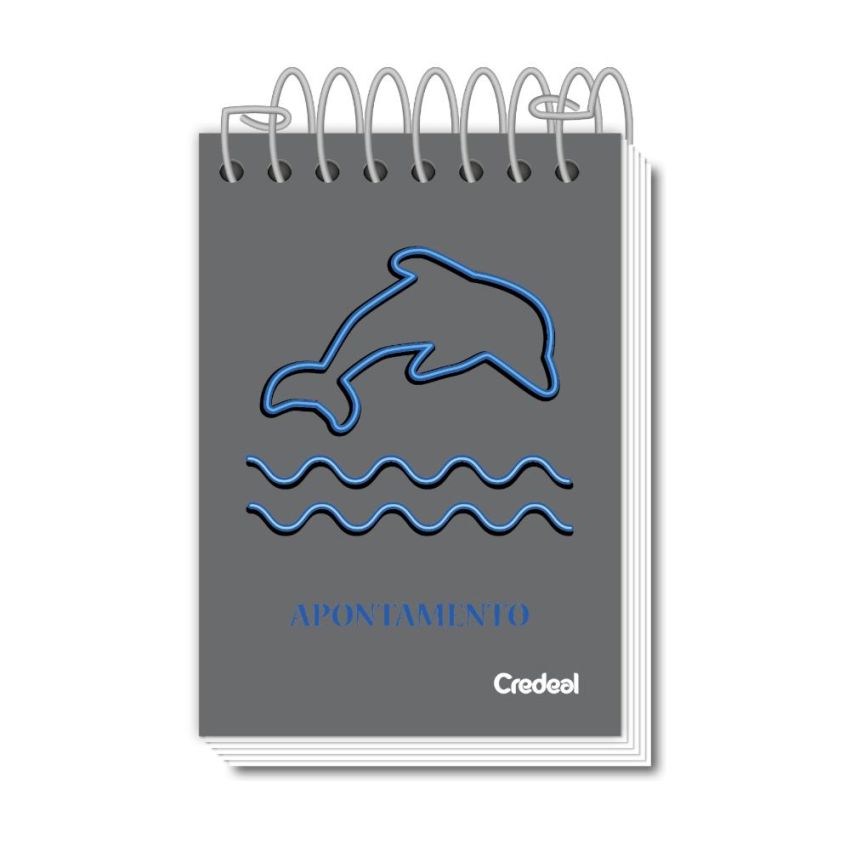 Caderno Espiral 1/16  Apont. 7x10cm 40fls 21507-4 Credeal