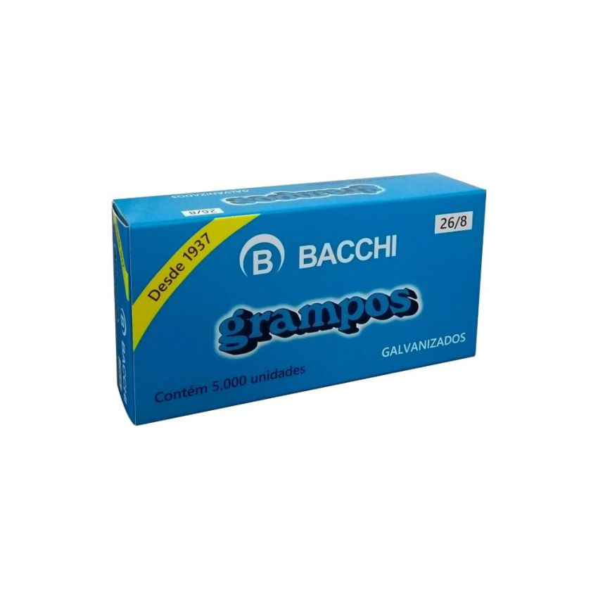 Grampo 26/8 Galvanizado C/5000  Bacchi