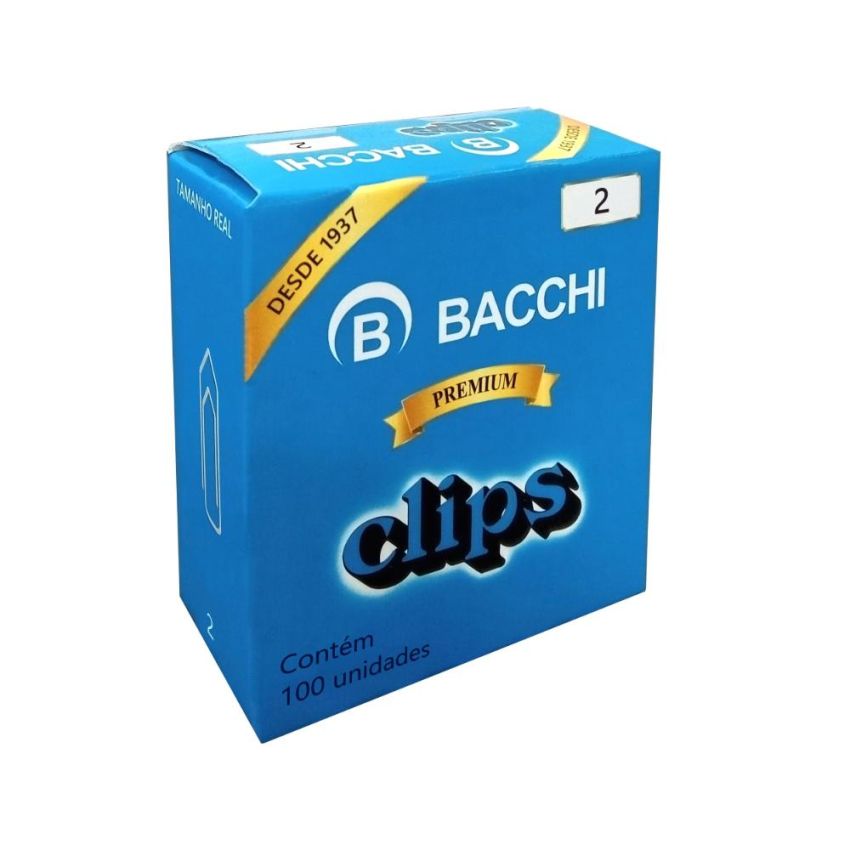 Clips n 2 Galvanizado Linha Premium C/100  Bacchi
