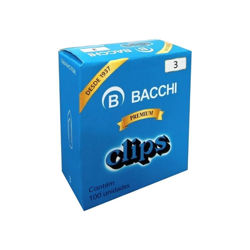 Clips n 3 Galvanizado Linha Premium C/100 0802-2 Bacchi
