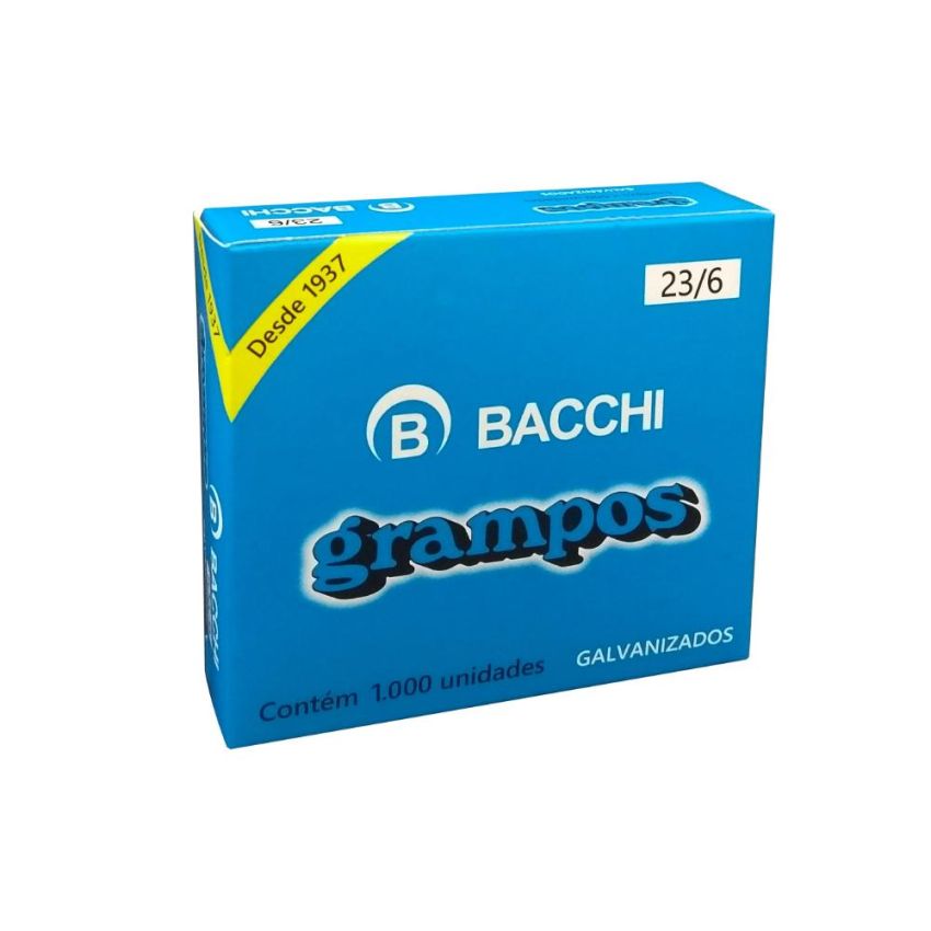 Grampo 23/6 Galvanizado C/1000 Unid 022011 Bacchi