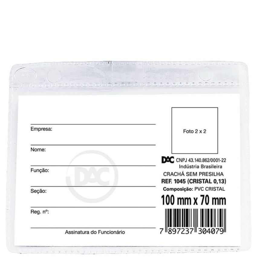 Cracha S/presilha 70x100 C/50 1045  Dac