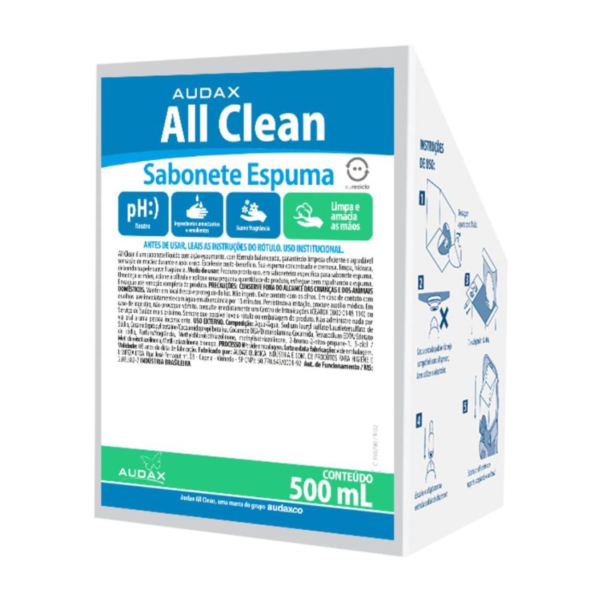 Sabonete Espuma Erva Doce All Clen Refil 500ml 111195 Audax