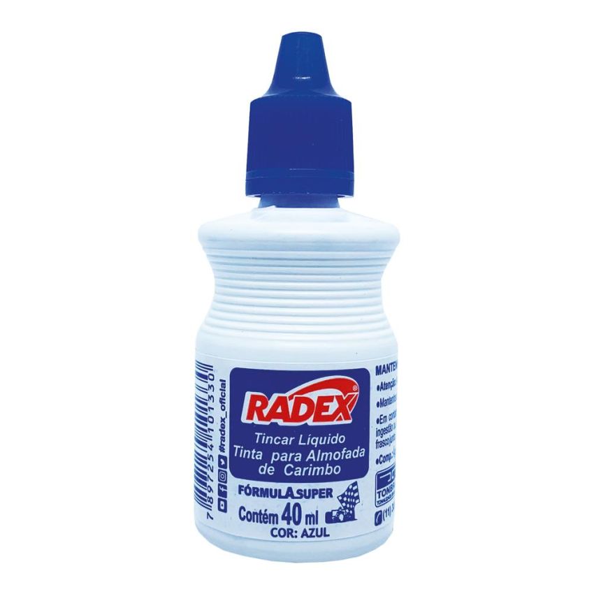 Tinta P/carimbo Tincar 40ml Azul Tcar-40  Radex
