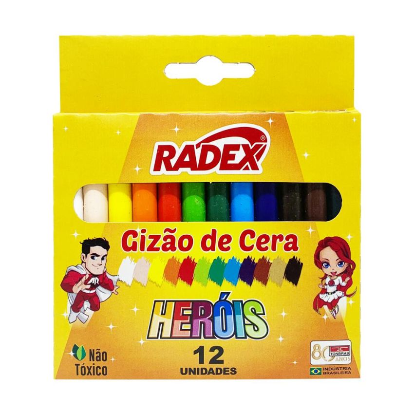 Gizao de Cera 12 Cores Grande  Radex