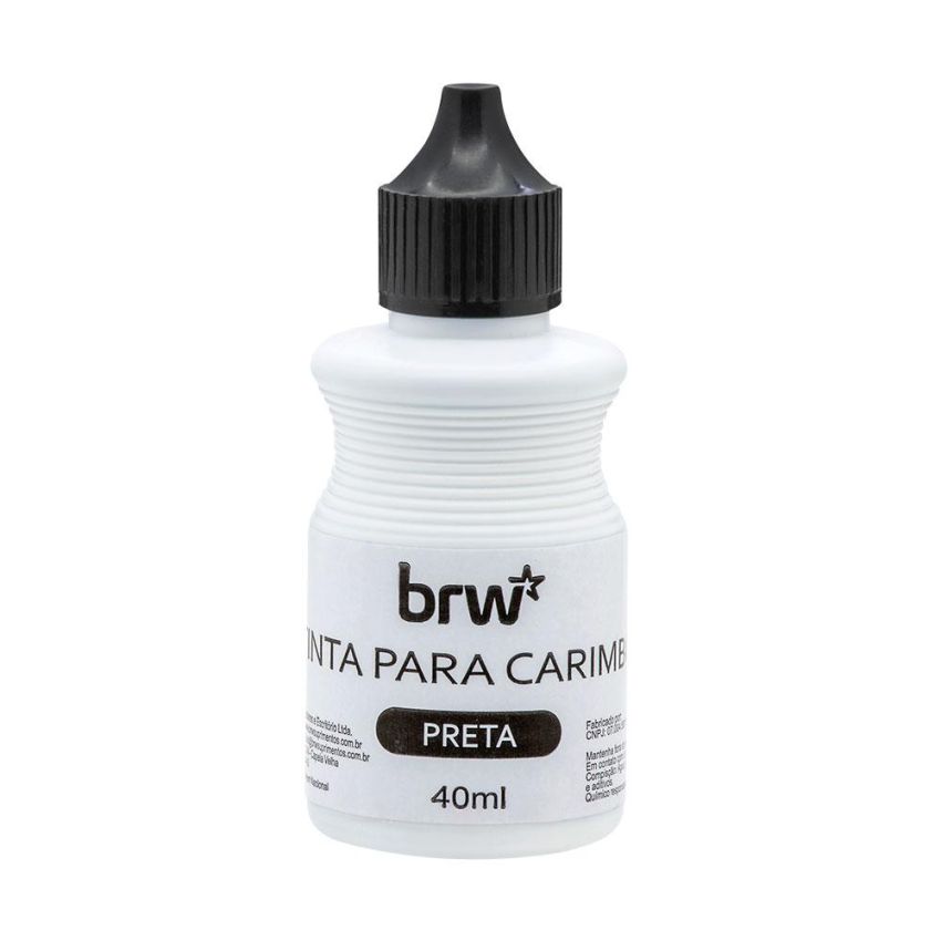 Tinta Para Carimbo 40ml Preta Cb1002 Brw