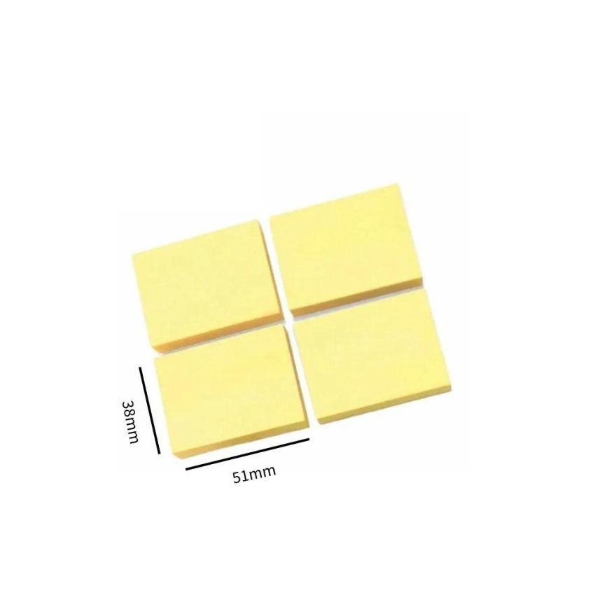 Bloco de Anotacoes Auto Adesivos 4 Blocos 38x51mm  Amarelo