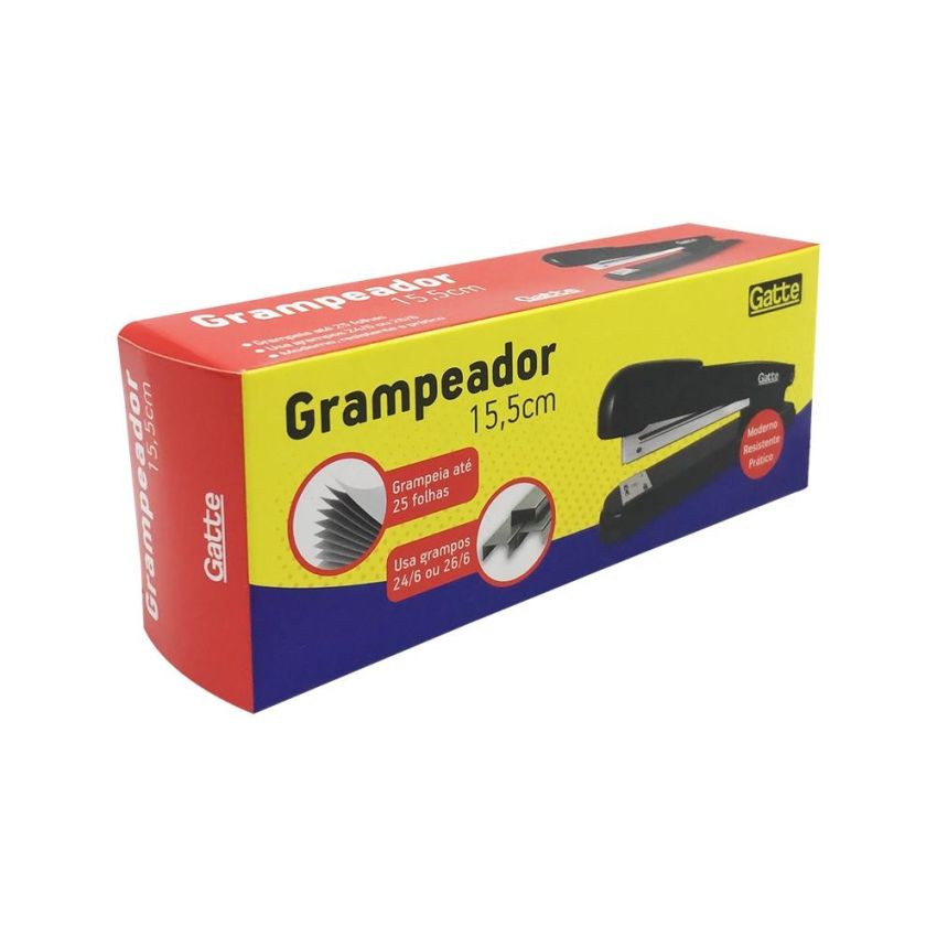 Grampeador Metalico 15,5 cm p/ 25 Folhas 11102  Gatte