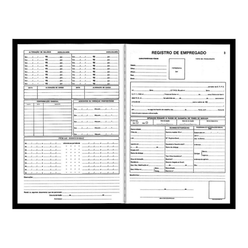 Livro Registro Empregados 5703-4 50fl  Sao Domingos