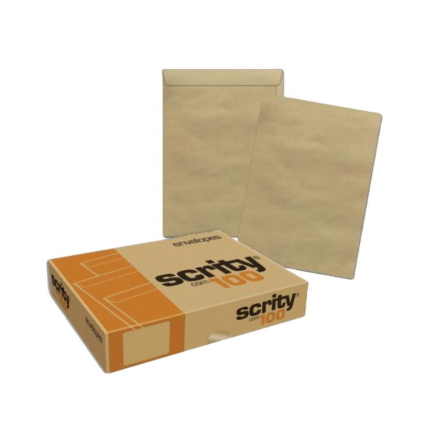 Envelope Saco Kraft Natural 162x229mm 80gr C/100 Unid Skn323 Scrity