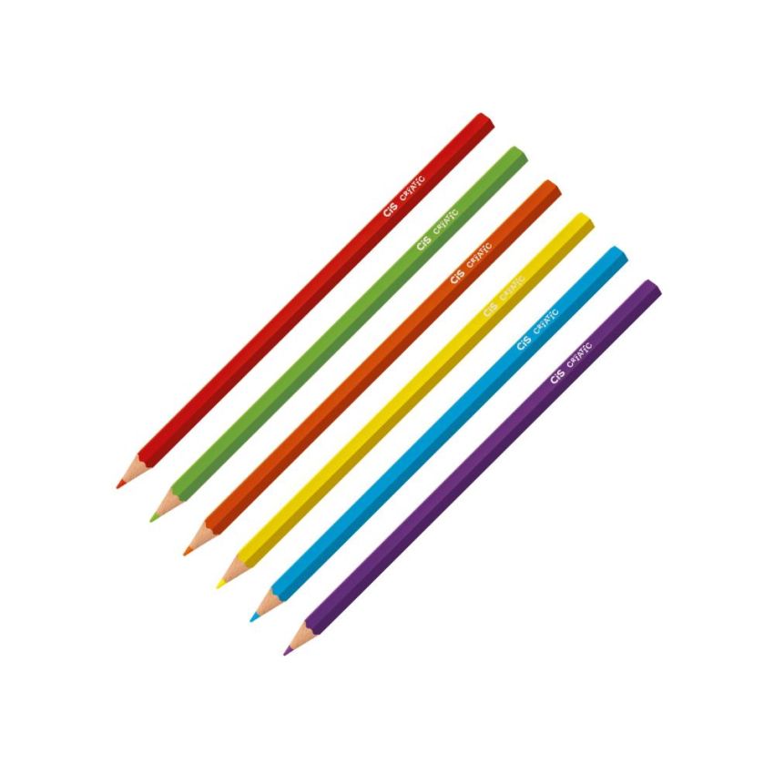 Lapis de Cor Madeira Sextavado Criatic c/ 12 Cores 60.0401 Cis