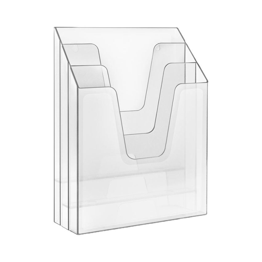Organizador de Escritorio Vertical Triplo Cristal 864 Acrimet