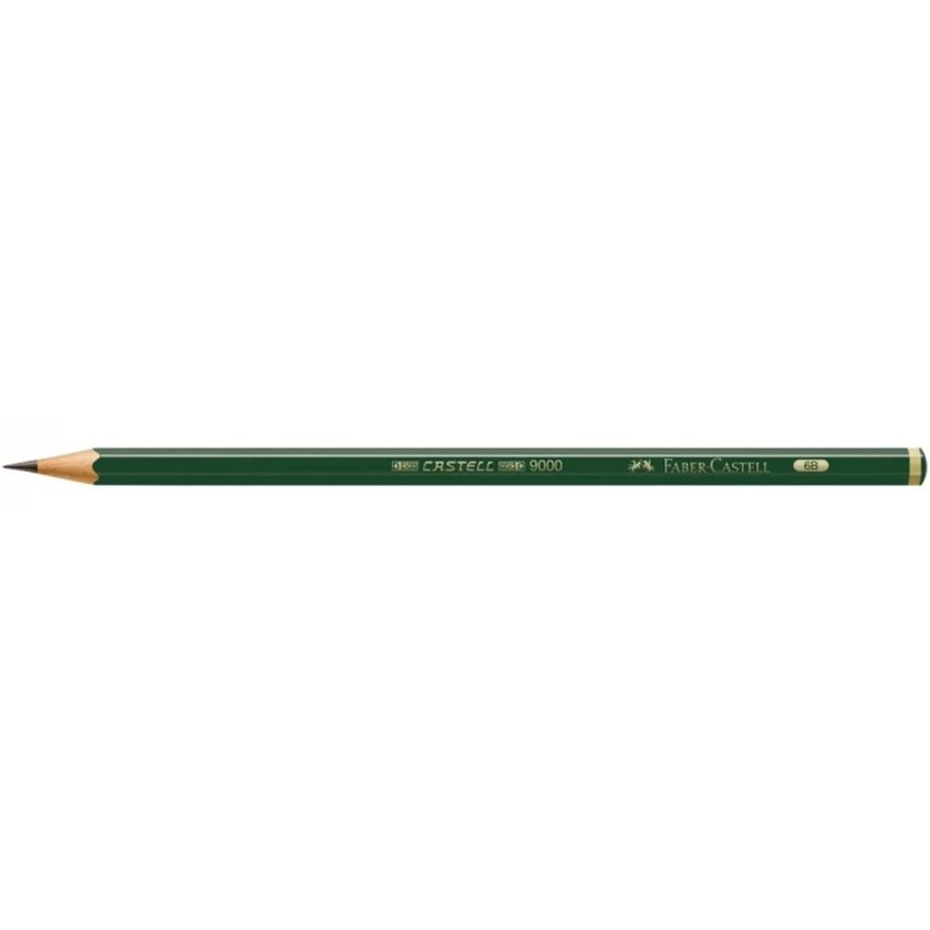 Lapis Desenho 9000 6b Sextavado Verde  Faber