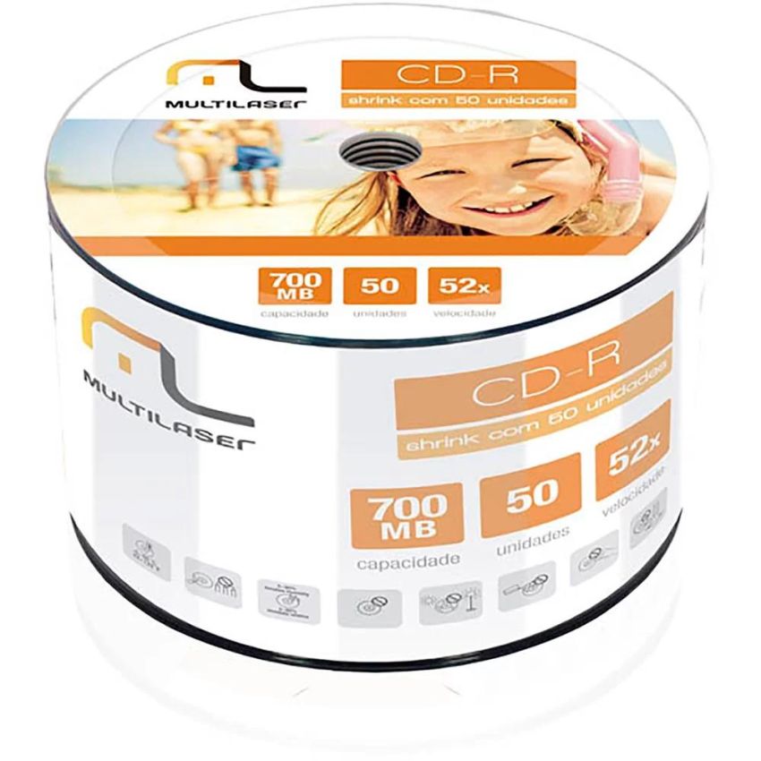 Cd-r 700mb 52x 80min Book c/ 50 Cd051 Multilaser