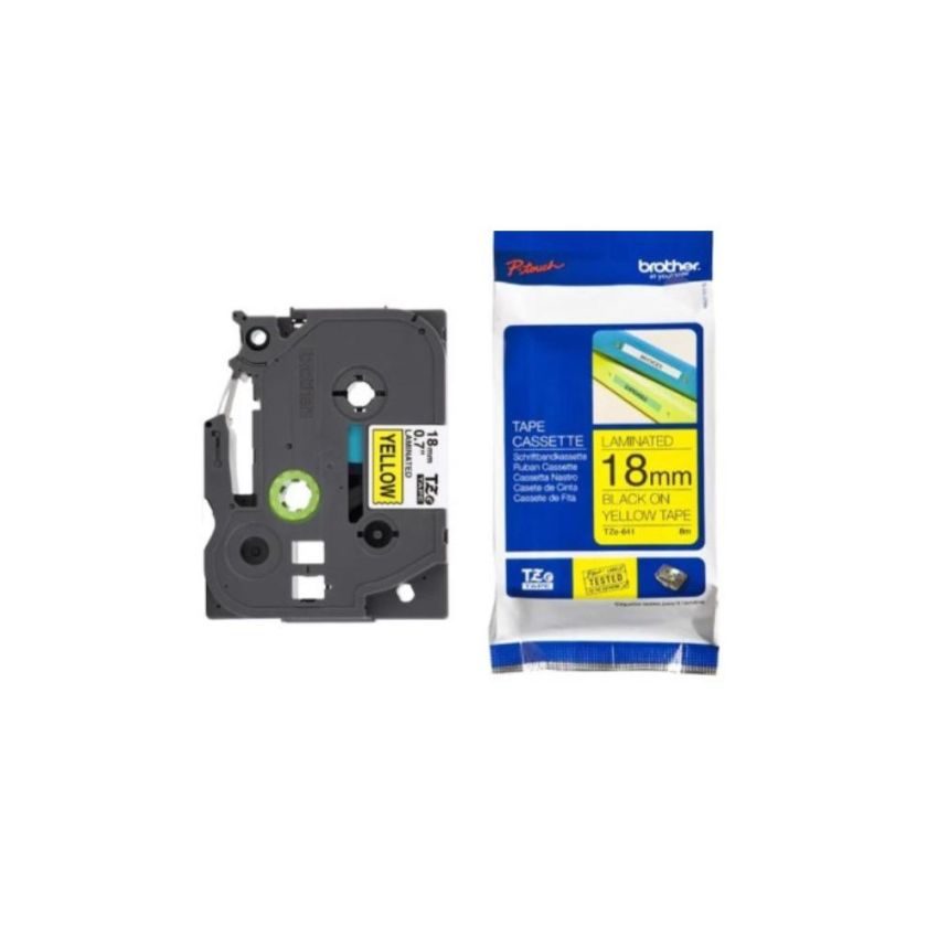Fita Rotulador Brother 18mmx8m Preto/amarelo Tze641 eu Brother