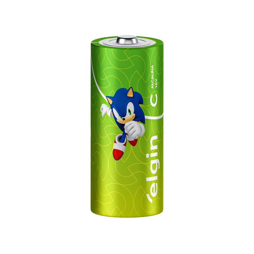 Pilha Alcalina Media c c/ 2  Elgin